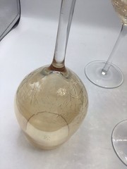Pier 1 Crackle Amber (Golden Luster) White Wine Goblet, Set of 4