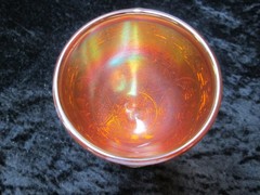 Antique Fenton Sailboats Golden Carnival Glass Wine or 4 1/2″ Cordial plus M Cup