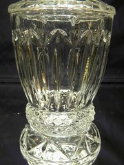 CLEAR CRYSTAL COVERED BISQUIT~GINGER~ CANDY JAR