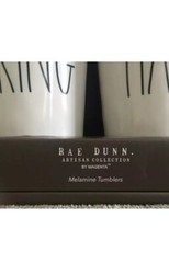 Rae Dunn by Magenta 4 Piece HAPPY + SPRING Melamine LL Tumbler Cup Set New