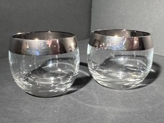 Vintage Small Dorothy Thorpe Roly Poly Cocktail Glasses MCM Mad Men *Set of 2