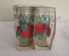 Vtg Anchor Glass Watermelon Golden Harvest 16oz Tumblers Set Of 4 New Summer