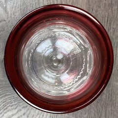7 x Tiffin Kings Crown Ruby Red Flash Thumprint Goblets Water Glass Vintage