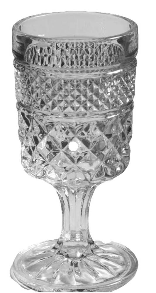 Anchor Hocking Set 6 Wexford Wine Stemmed VTG Pressed Glasses 7” Tall