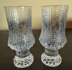 IITTALA ULTIMA THULE CORDIAL SHOT GLASSES WITH PEDESTAL, set of 2. 2 oz. EUC!