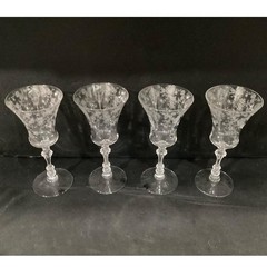 Vintage Rare Heisey Orchid Crystal Goblet Wine Etched Glass (1940-1957) 8.5″