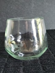 Vintage Clear Whisky or Stemless Wine Glass • 3″ Tall