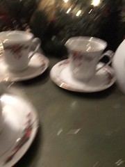 U R BUYING ONE SET Poinsettia & Ribbons￼ ￼Fine-porcelain china 1 cup 1 saucer
