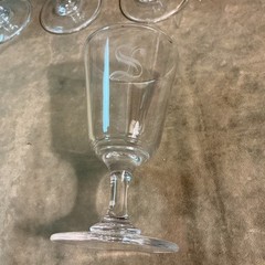 Circa 1880S Mckee Glass Company Clear Water Goblet A Lot Of 4 “S” monogram