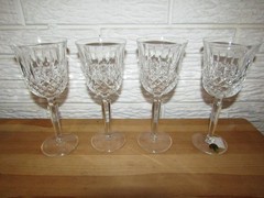 Set of 4 Waterford Kelsey Crystal Wine Glass Goblets 7 3/4”
