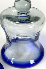 Hand Blown Blue Rimmed Cocktail Glasses 5″ with a 5oz Capacity