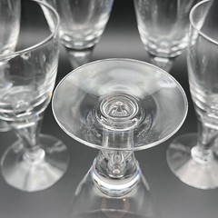7 Skruf Clear Teardrop Air Bubble 6 oz Stockholm Wine Glasses 5 3/4″ Holiday