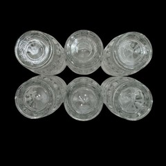 Vintage Set of 6 Tiffin Franciscan King’s Crown Thumbprint Clear Glass Tumblers