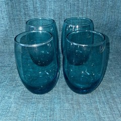 Aqua Blue Glass Tumblers Glasses (5) LIBBEY