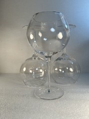 Vintage Balloon Long Stemmed Crystal Clear Swirl Wine Drink Glass Goblet Barware