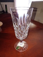 1 Waterford crystal Lismore iced beverage glass Platinum rim.