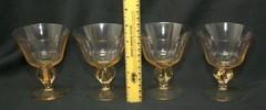 4 Vintage Swedish Hand Made Crystal Gulli Gold Ingrid Skruf Cocktail / Sherbet