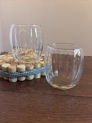 LIBBEY CRISA GLASS SAMBA DOUBLE OLD FASHIONED GLASSES SET OF 2