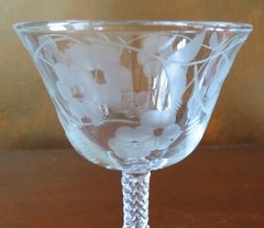 Libbey Rock Sharpe Swirl Cut #3007 Stem Liquor Cocktail Goblet(s)