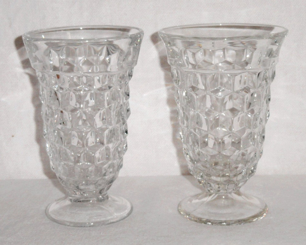 2 Fostoria Ice Tea Glasses Goblets ~ American ~ Footed Water Glass