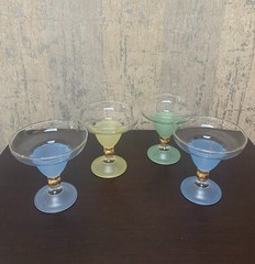 Vintage Cocktail Blendo Margarita Glasses with Gold Ball Stem