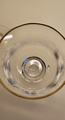2 Baccarat Crystal wine glasses Capri Optic Gold rim 6″ Claret Mint Rare