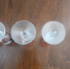4 Vintage Libbey Glasswear Shot Glasses Cordial Glasses Festive Horse Carriage