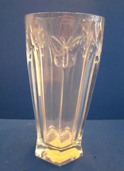 Highball Glass Butterfly Meadow by Lenox. Clear w 3d Butterfly. 6.5″ tall