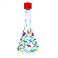 Murano Glass Water Jug Decanter Pitcher Red Multi Coloured Flower 22cm