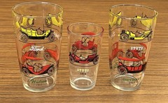 Classic Car Glass Tumbler Ice Tea Cocktail Hazel Atlas Automobiles Barware Lot 3