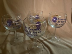 Court St. Rita 523 Catholic Daughters of America 90th Anniversary 4 Wine Glasses