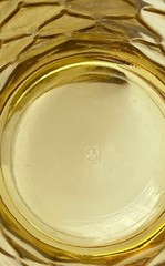 Anchor Hocking Amber Honeycomb Tumblers Set of 2 Textured 12oz Glass USA