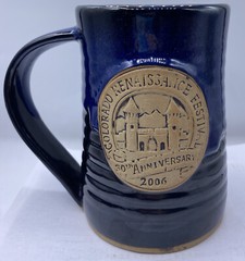 2006 Colorado Renaissance Festival Beer Stein Blue Pottery Mug 30th Anniversary