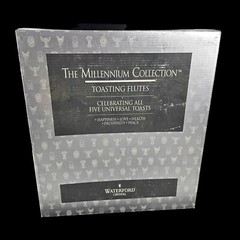 Set 2 Waterford Crystal Millenium Collection Peace Toasting Flutes Angel in Box