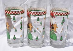 Anchor Hocking – Sakura – MAGIC OF SANTA – Set of 3 – 6 1/4″ HIGHBALL GLASSES