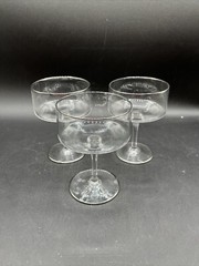 Lenox Desire champagne/tall sherbert glasses platinum rimmed set of 3