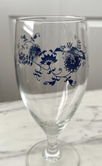 SET OF 4 Blue Danube Blue Onion Iced Tea Glass Water Goblet Stemware 7 5/8″