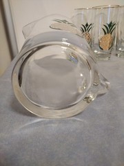 Pineapple Pitcher with Gold Trim and ( 8 ) Gold Trim Pineapple Glasses