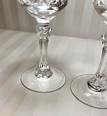 Set Of 3 Clear Crystal Claret Wine Deauville Wine Glasses By Cristal d’Arques