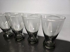 Vintage Libbey Smoked Gray Pilsner Glasses w Round Weighted Base Set of 4