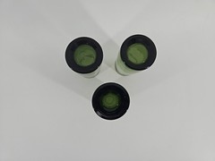 Set Of 3 Vintage Pier 1 Double Dip Shot Glasses 3oz Green Glass