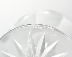 1940s Vintage Kosta-Boda Crystal Panel Coupe Compote Stem Bowl 5” Signed