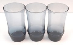 Lot of 3 Stylish Blue Weighted Bottom Tumblers 5.5″ Tall Drinkware