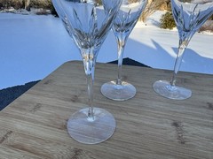 Lenox Crystal Firelight Water 7-3/4” Wine Glasses platinum 6 Oz ~Set Of 4