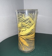 Vntg 60s NOS Libbey 16 Oz Cooler Glasses W/ Wheat Pattern, Set Of 4, 6”T, USA