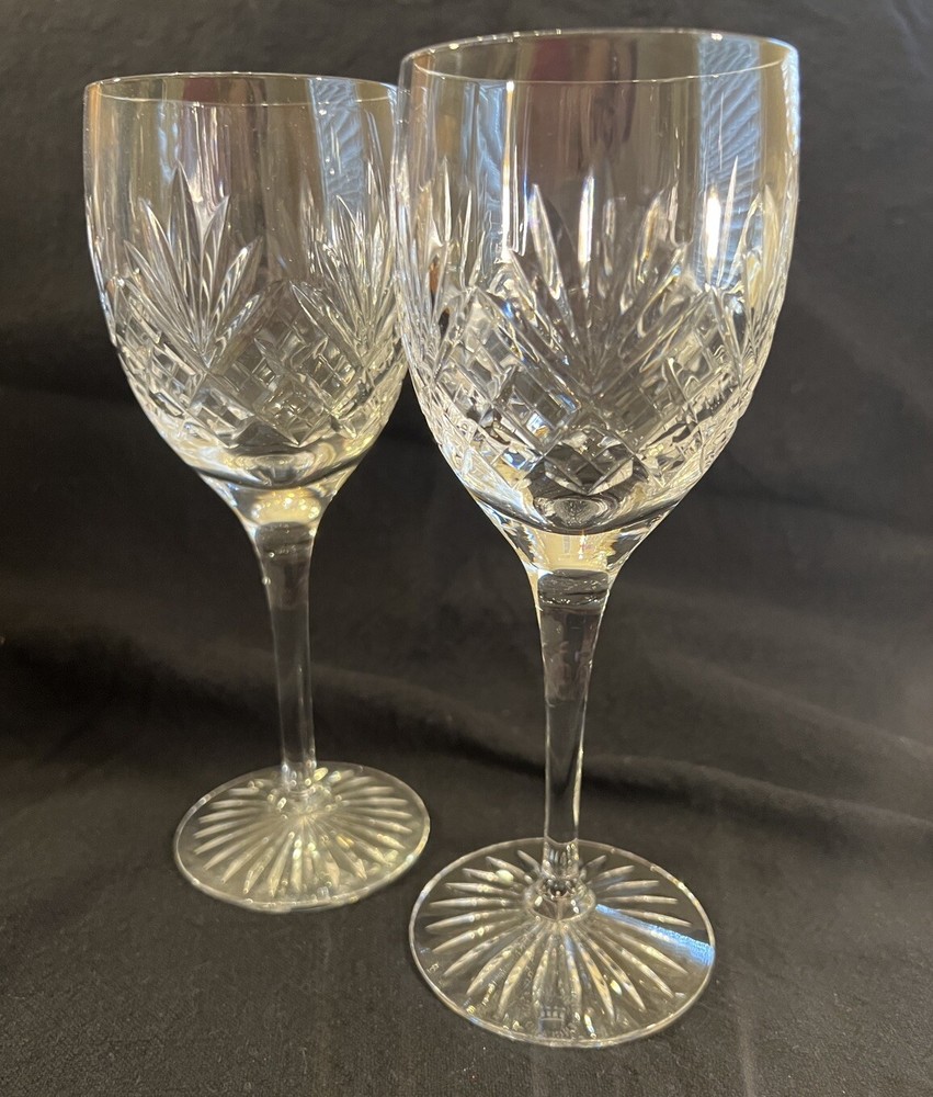 Royal Doulton Westminster Crystal Wine Glass Pair VTG England 7.25”