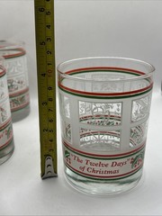 The Twelve Days of Christmas 4” Drinking Glasses, Vintage holly berry Set Of 5