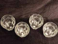 Set Of 4 Duralex Ribbed Paneled Tumbler Glasses