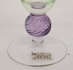 Rare SOUTHERN LIVING SOC3 «TANGO» 6 1/4″ Iced Tea Glass – Green/Purple