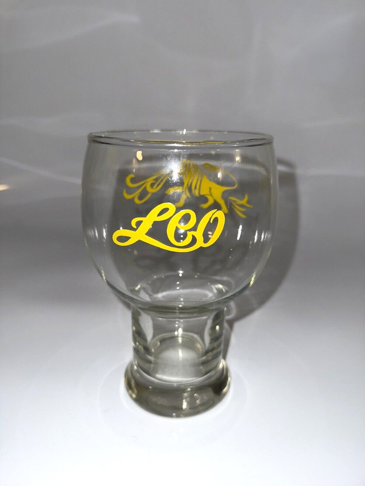 Vintage Zodiac Astrology MCM «Leo» Glass Beverage Goblet
